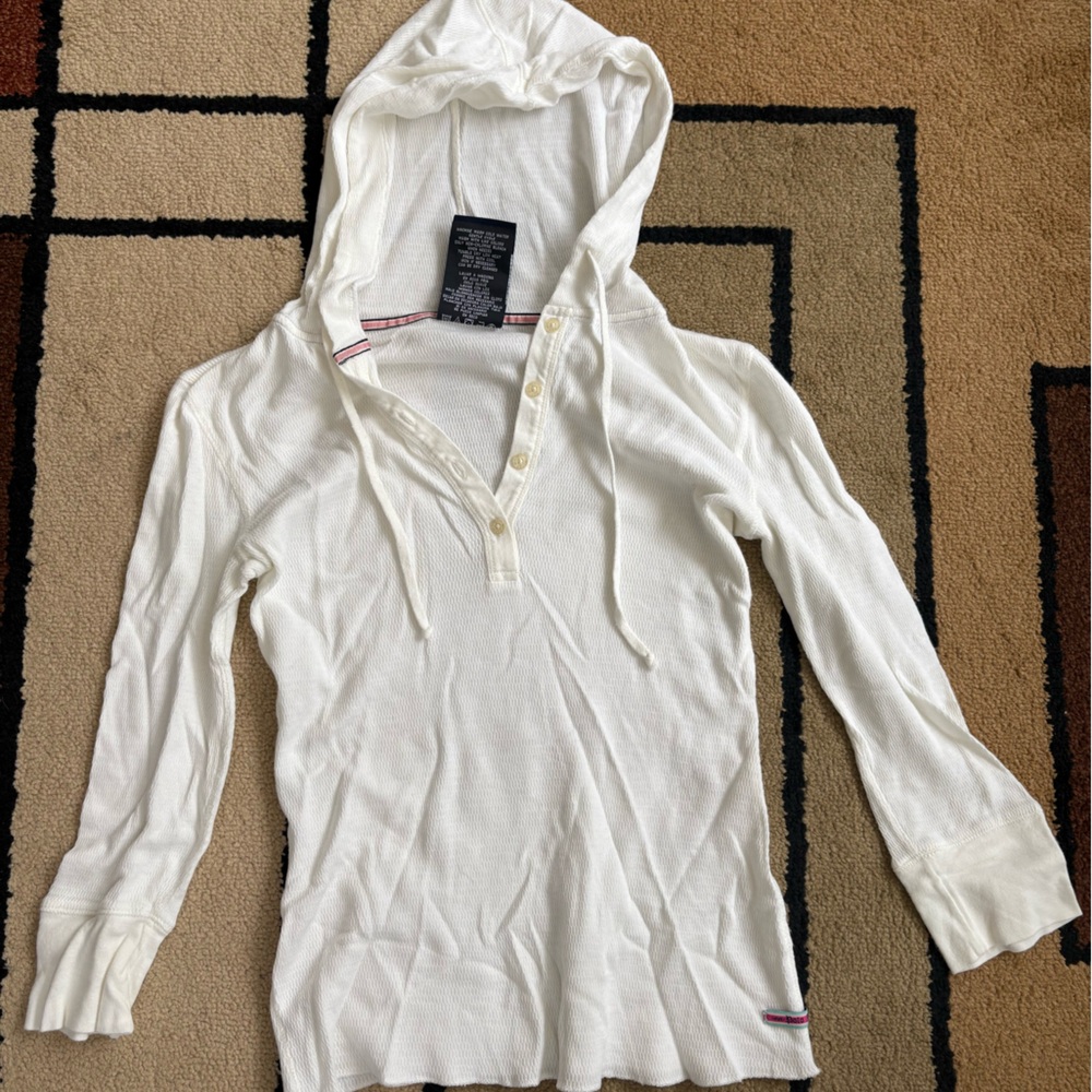 Ralph Lauren Cream Long Sleeve Henley Top